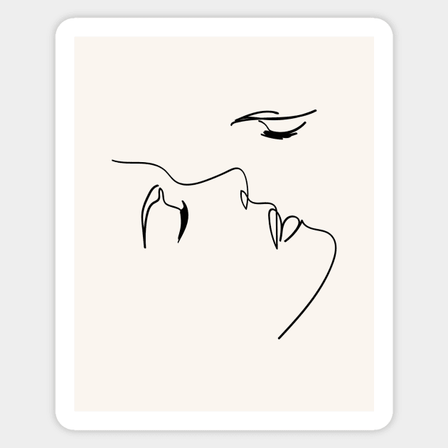 The kiss Sticker by Printable Muse